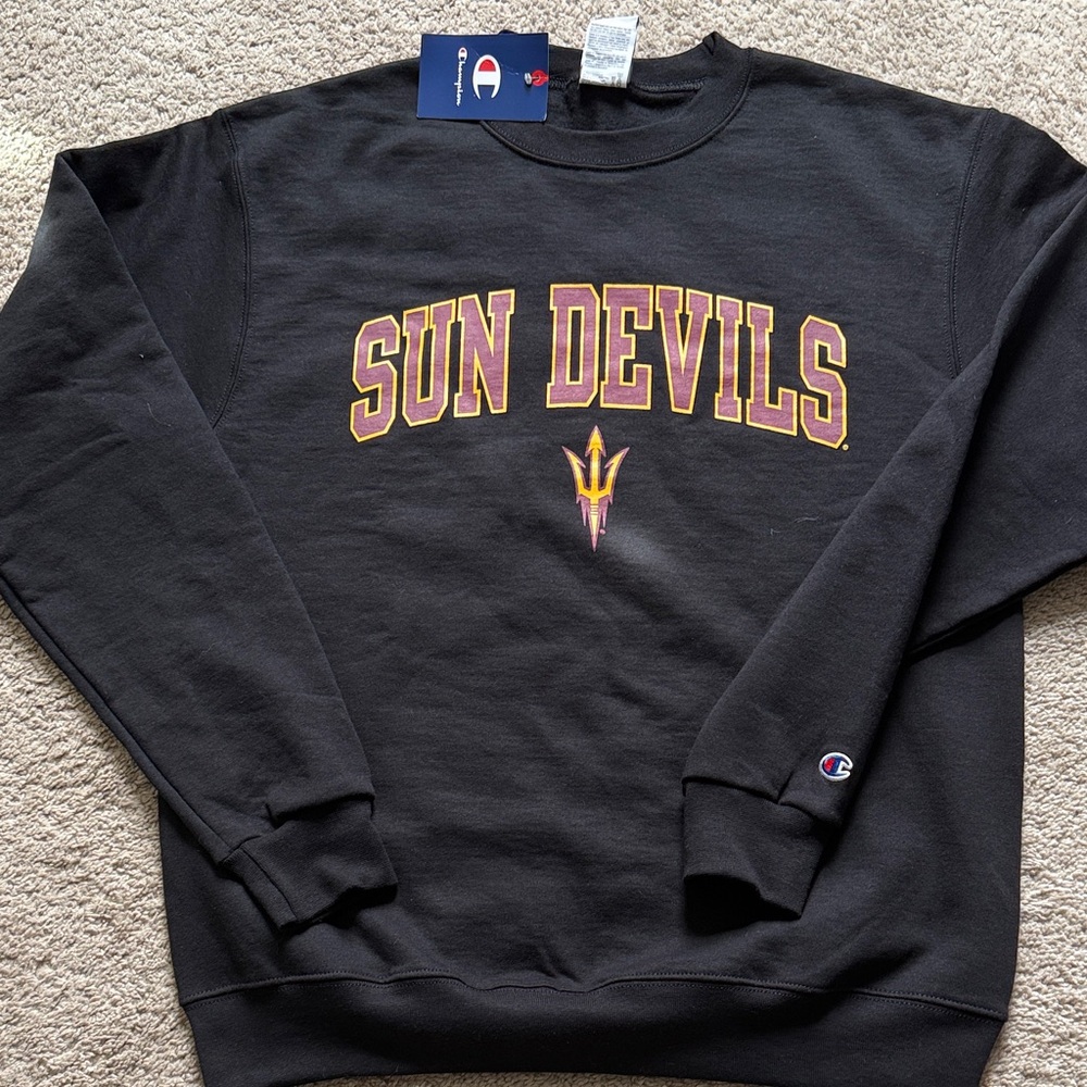 Champion Black Sun Devils Crewneck Sweater